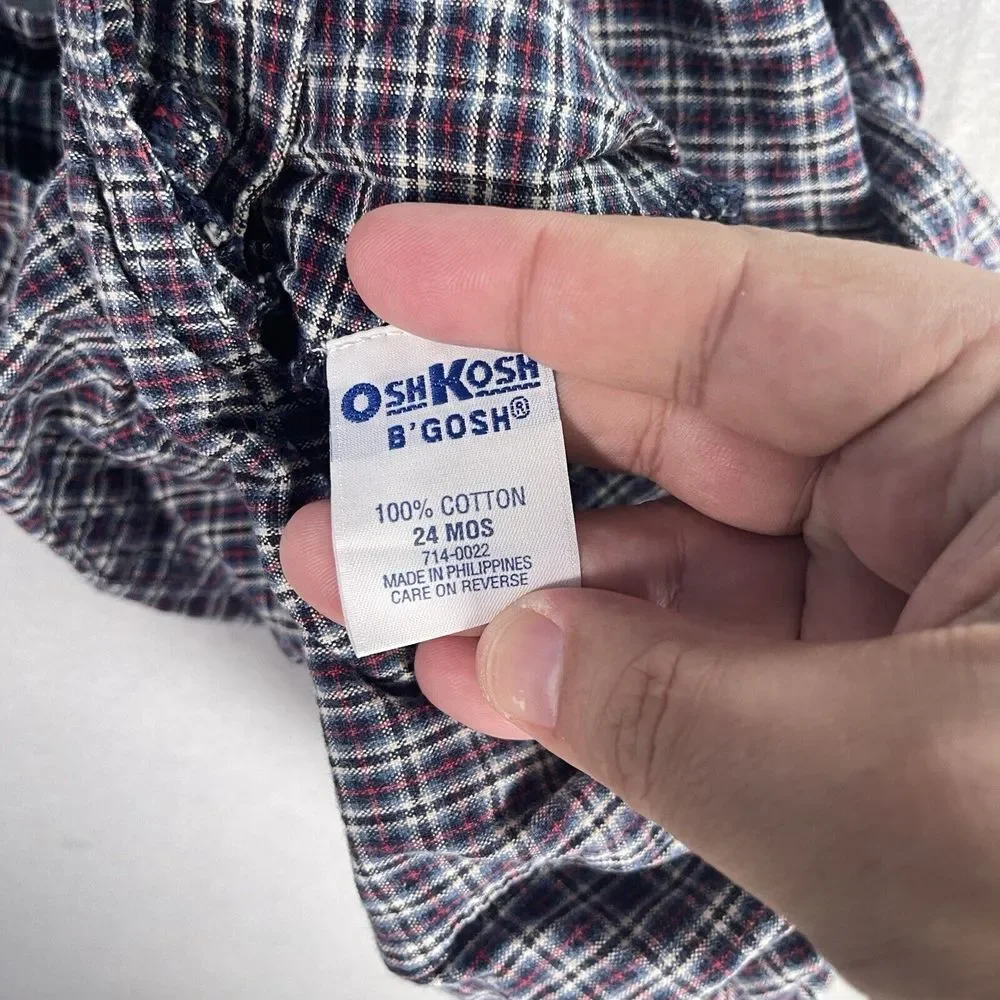 Osh‎ Kosh B'Gosh Overall One Piece Infant Sz 24 Months Plaid